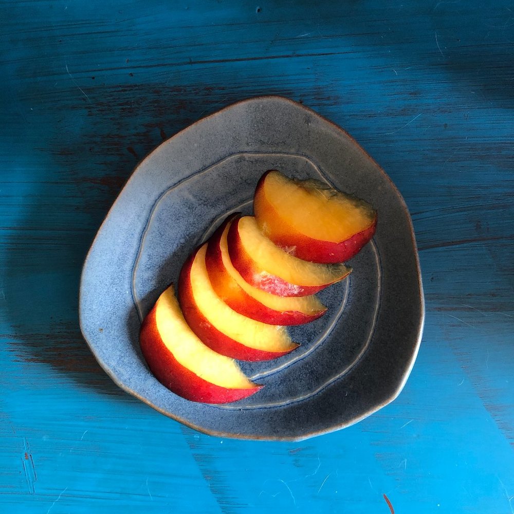 Handmade Blue Ceramic Dessert Plate 6.25"